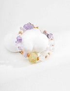 925 Sterling Silver Citrine and Amethyst Bracelet