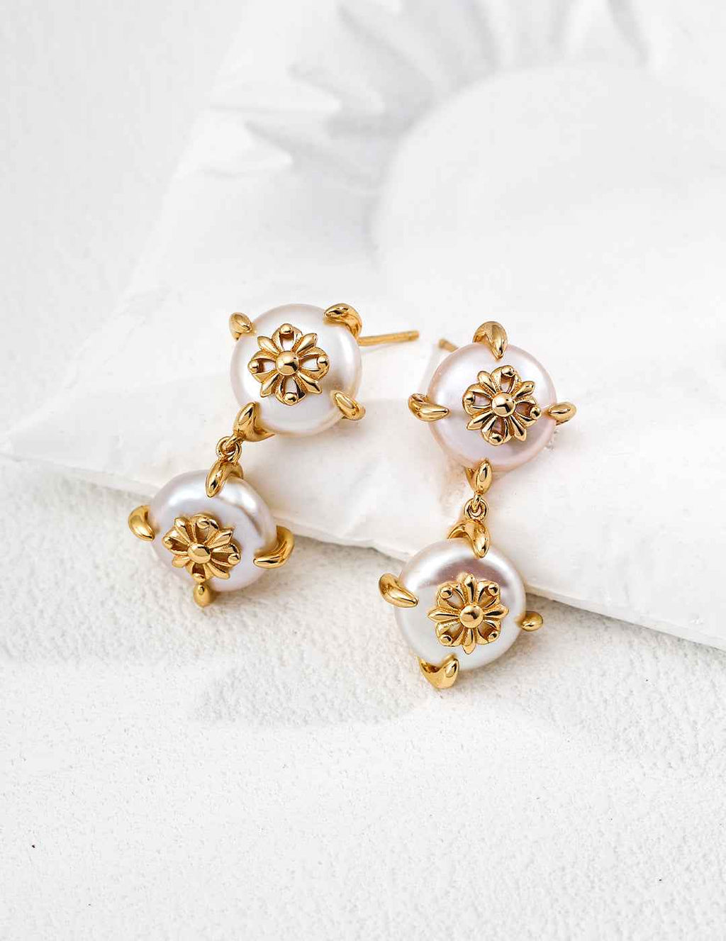 925 sterling silver drop earrings worn on model