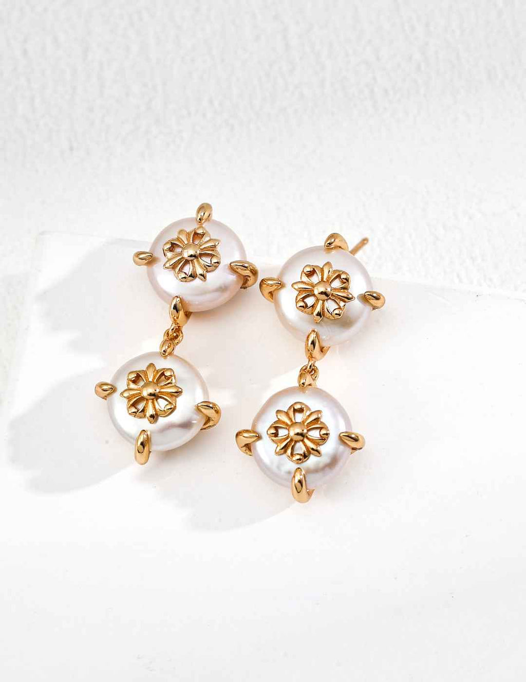 925 sterling silver drop earrings, front view