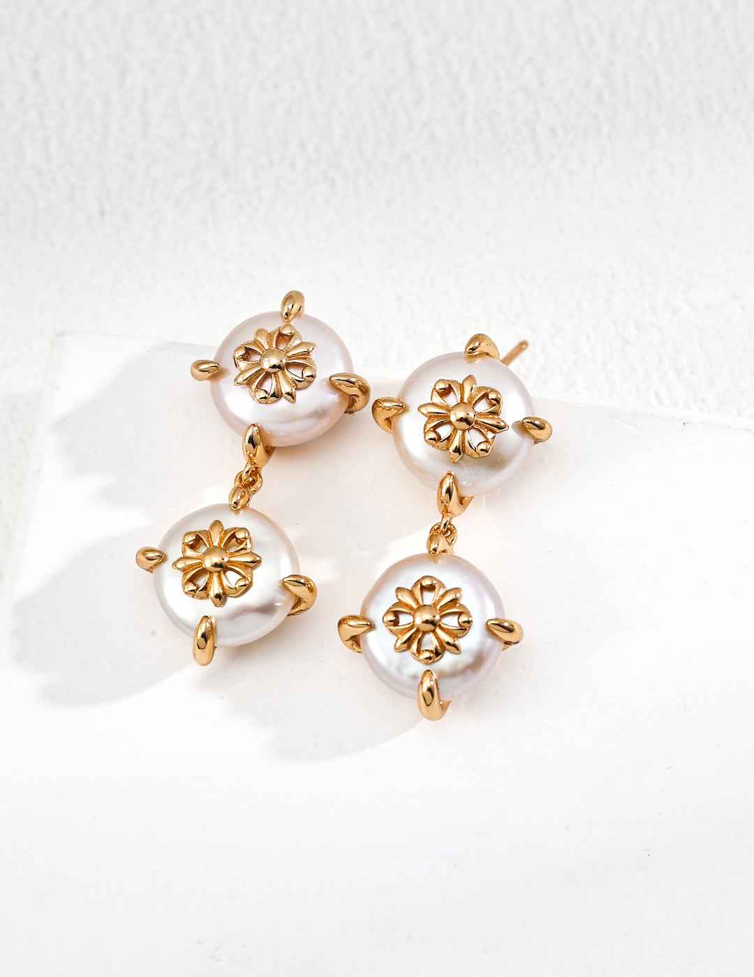 925 sterling silver drop earrings, front view
