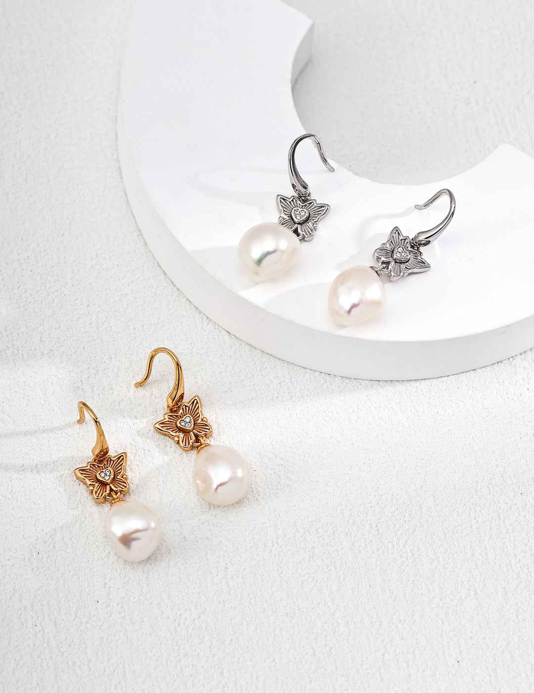 925 sterling silver drop earrings, front view