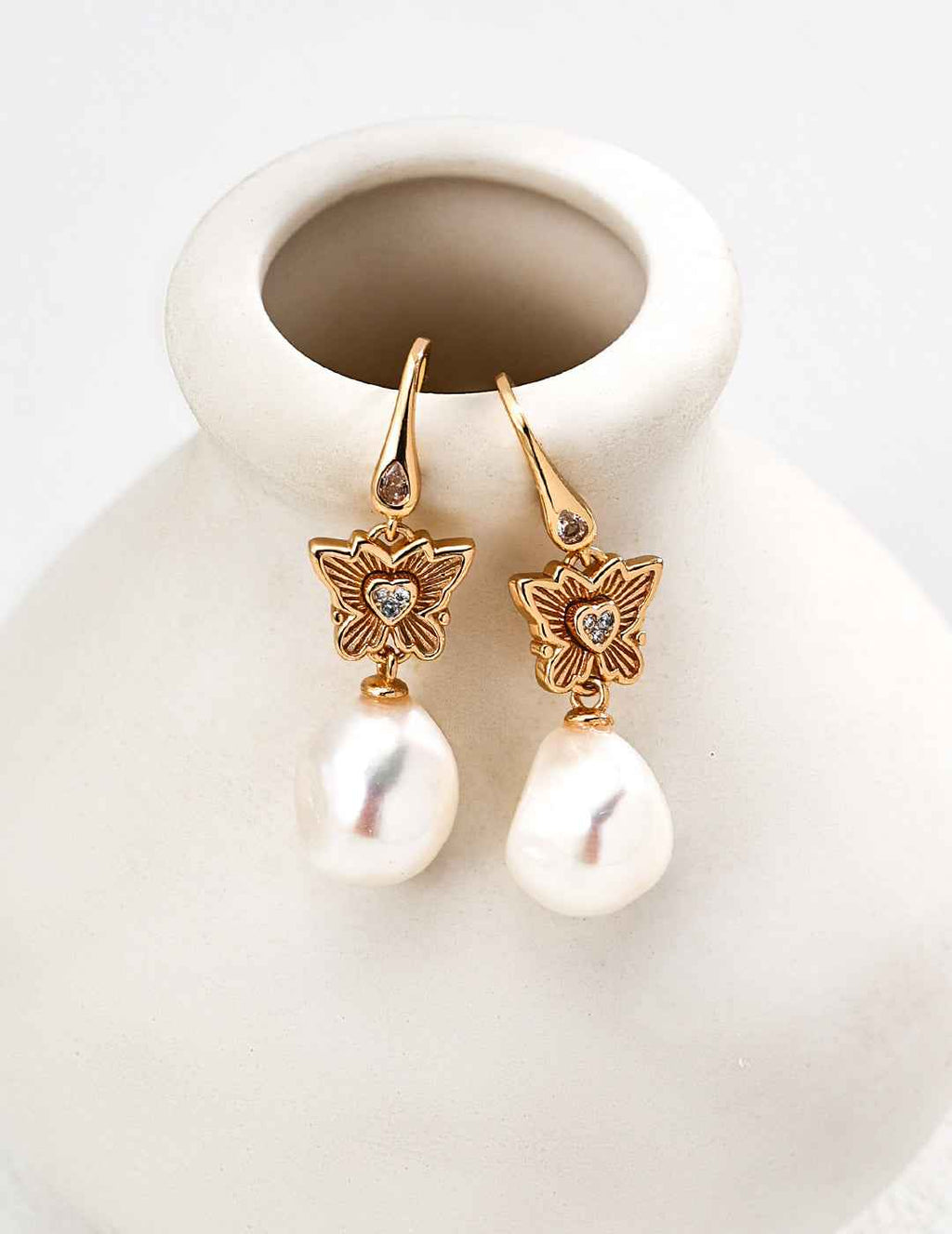 925 sterling silver drop earrings, side view