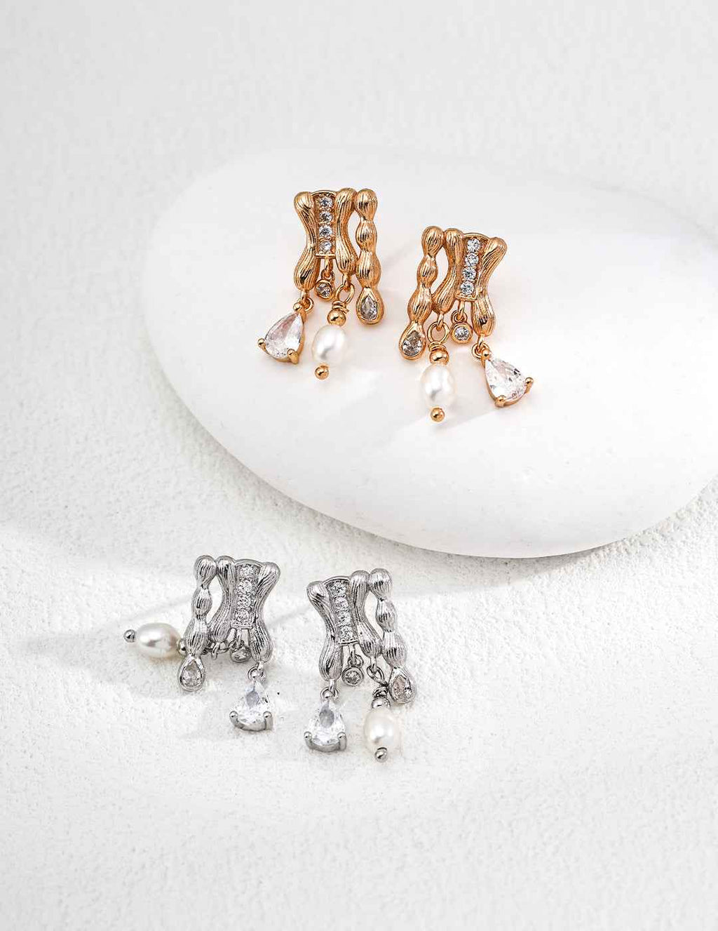925 sterling silver drop earrings, front view