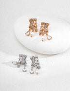925 sterling silver drop earrings, front view