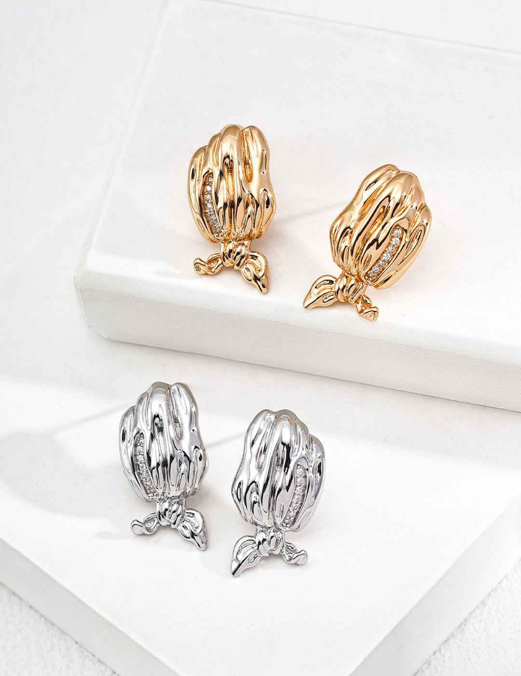 925 sterling silver earrings, front view