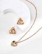 Side view of 925 sterling silver triangle zircon stud earrings