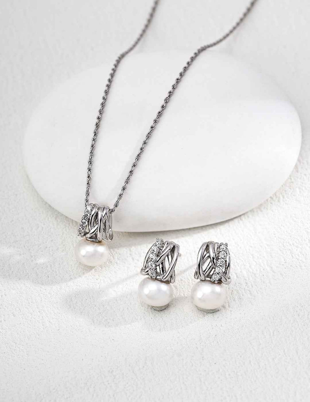 Close-up of 925 sterling silver earrings