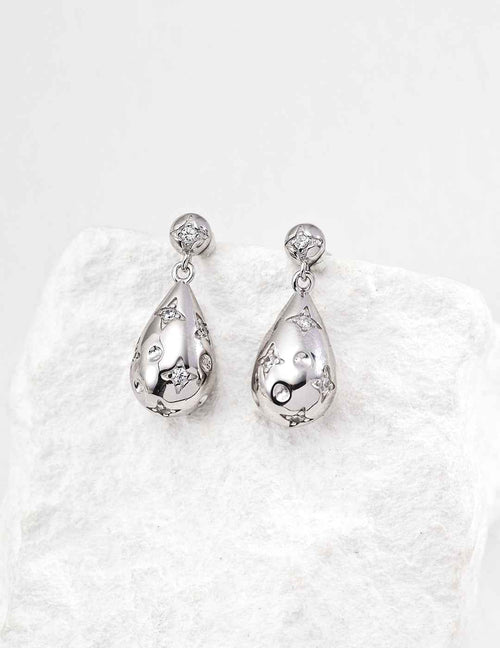 925 sterling silver drop earrings in silver