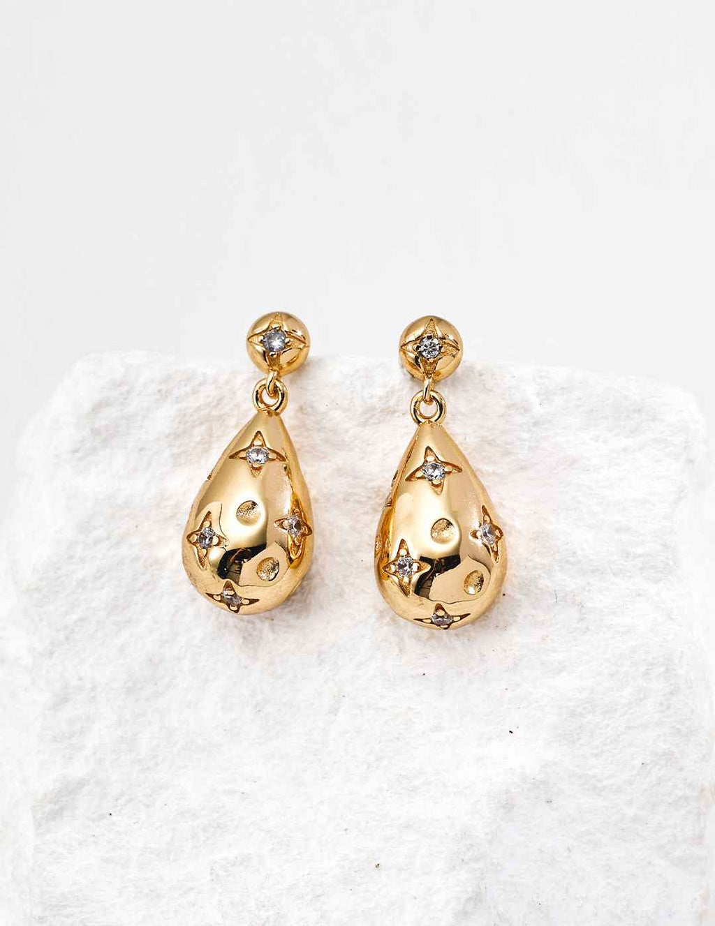 925 sterling silver drop earrings in vintage gold