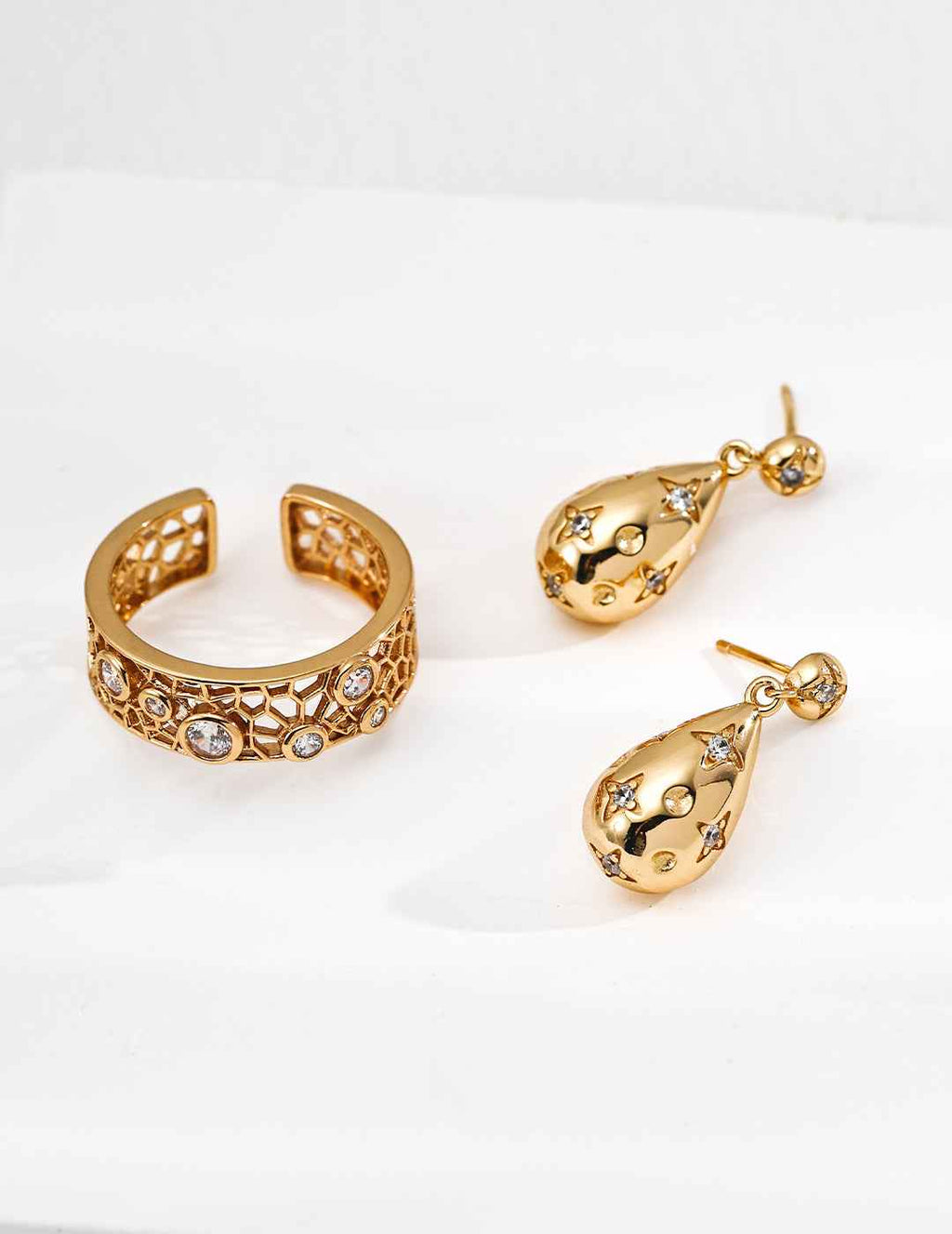 925 sterling silver drop earrings worn on model