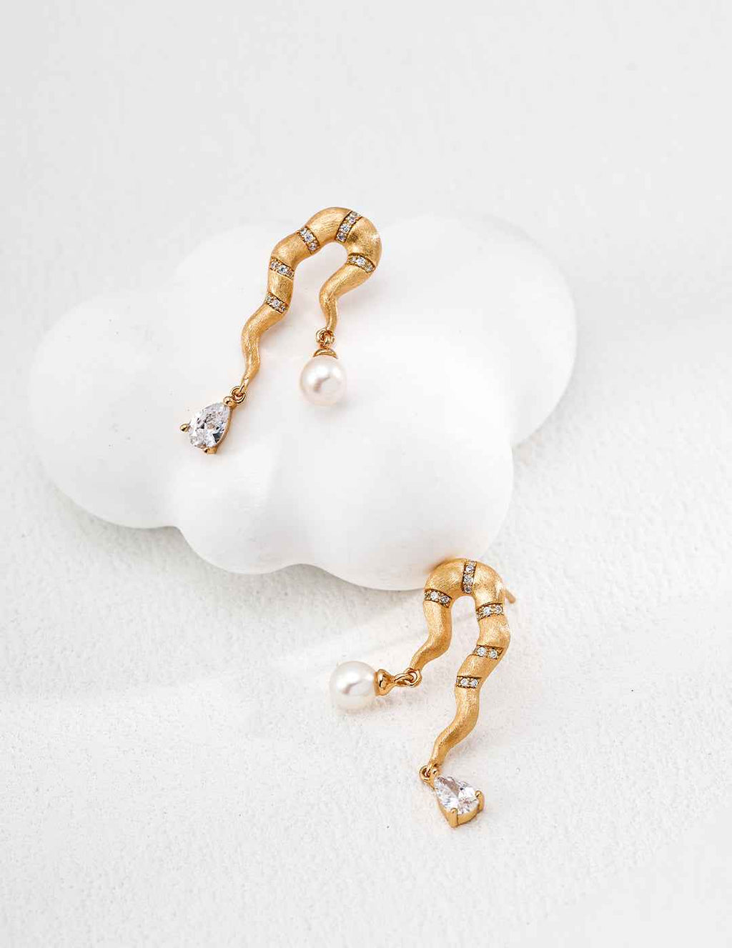 Close-up of 925 sterling silver drop earrings
