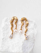 925 sterling silver drop earrings, front view