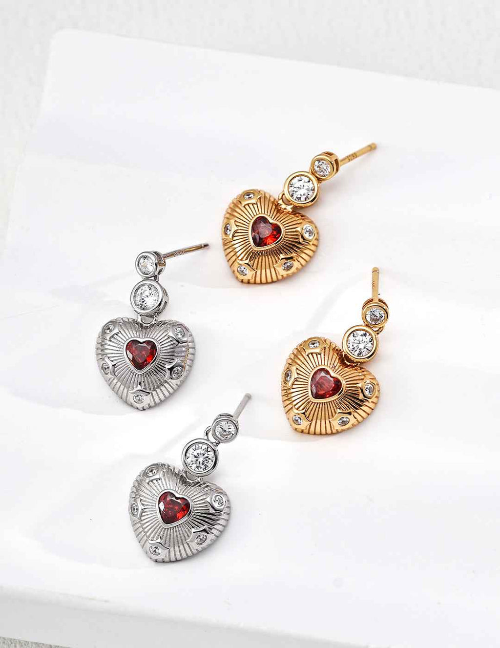 925 sterling silver drop earrings, front view