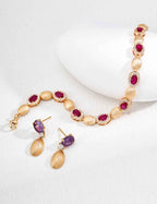Pair of 925 sterling silver amethyst drop earrings, front view showing elongated silhouette