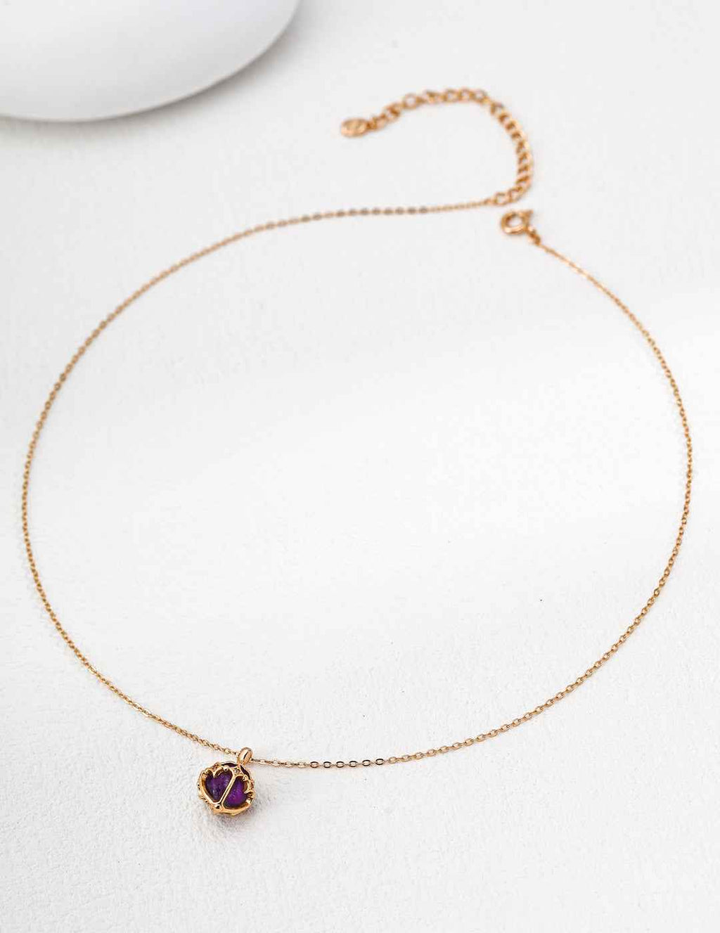 925 sterling silver amethyst pendant necklace, silver-tone version