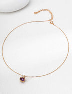 925 sterling silver amethyst pendant necklace, silver-tone version