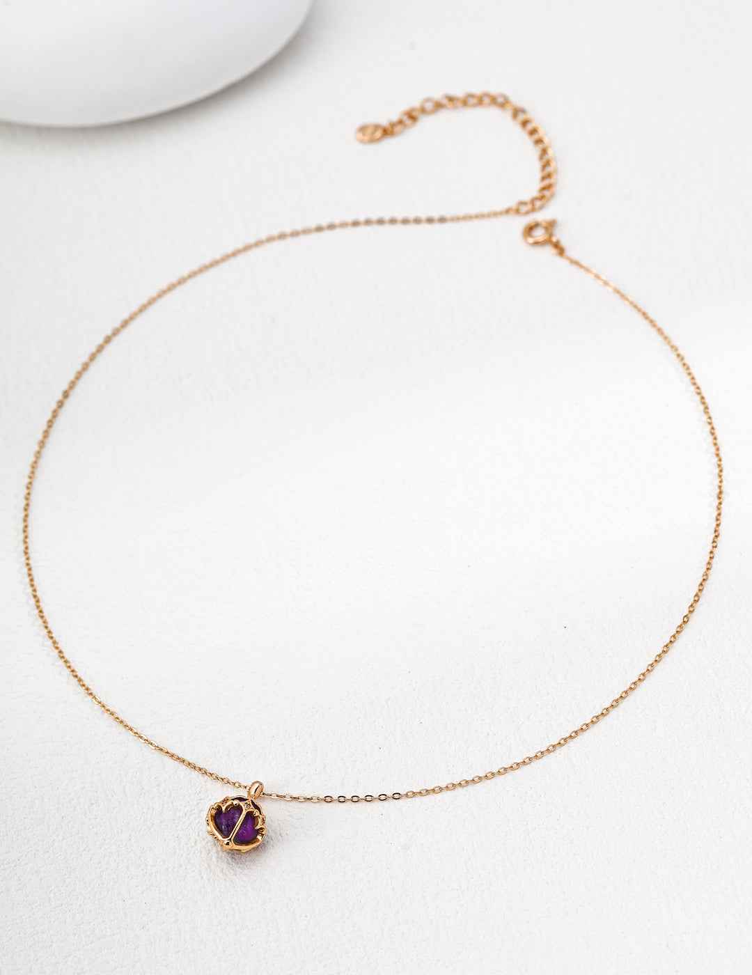 925 sterling silver amethyst pendant necklace, silver-tone version