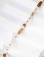 925 sterling silver colored glass pearl bracelet worn on wrist, approx. 16 cm