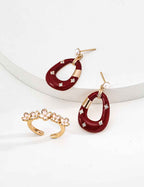 Close-up of 925 sterling silver drop earrings