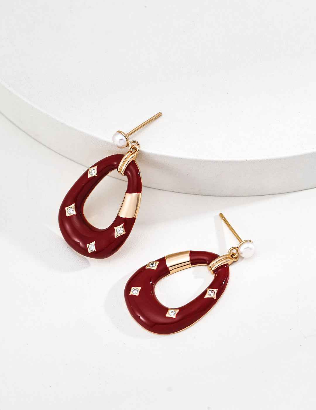 925 sterling silver drop earrings worn on model