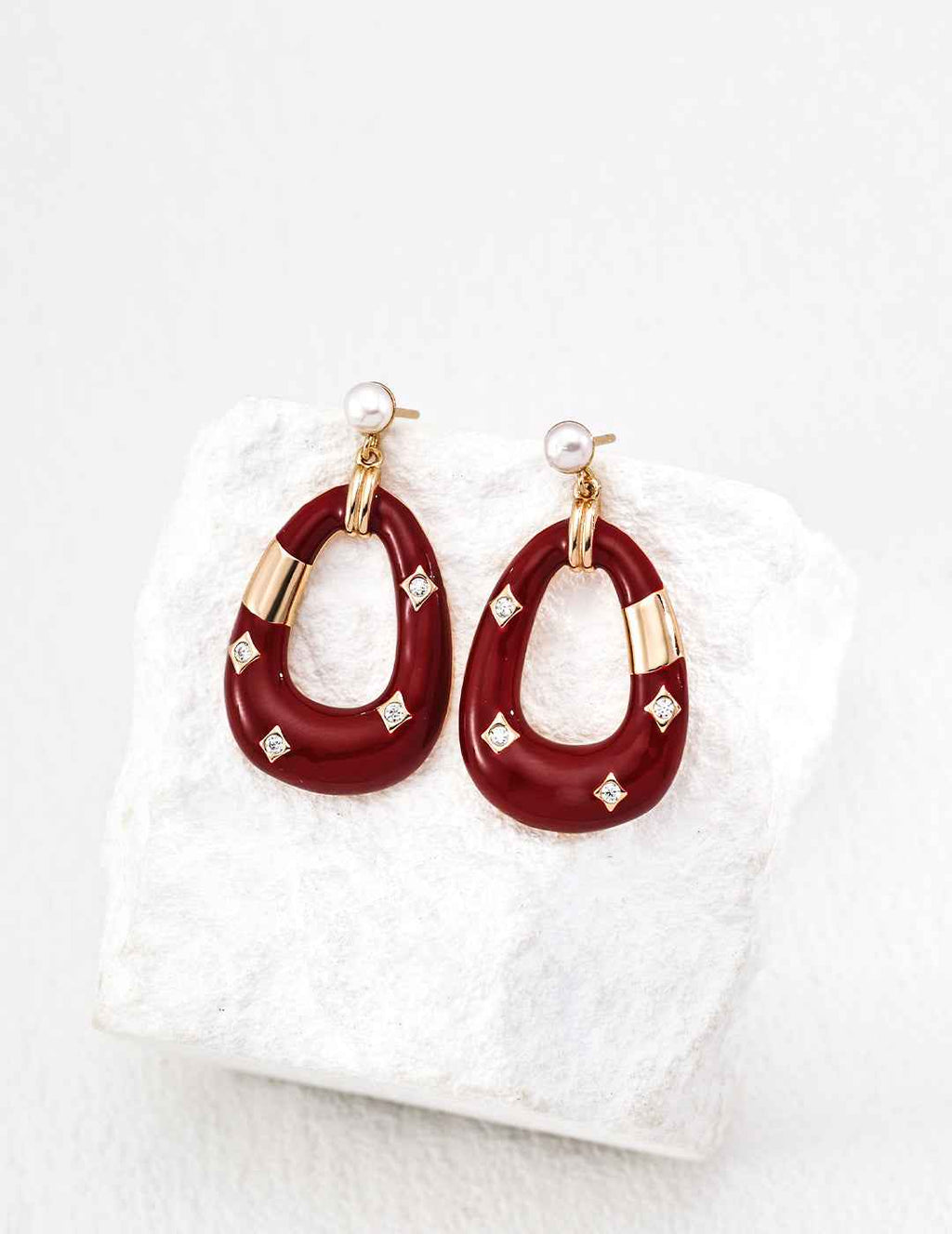 925 sterling silver drop earrings, front view