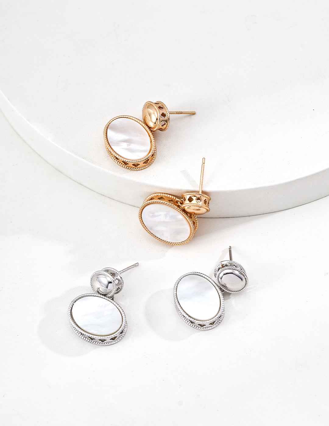 925 sterling silver drop earrings, front view