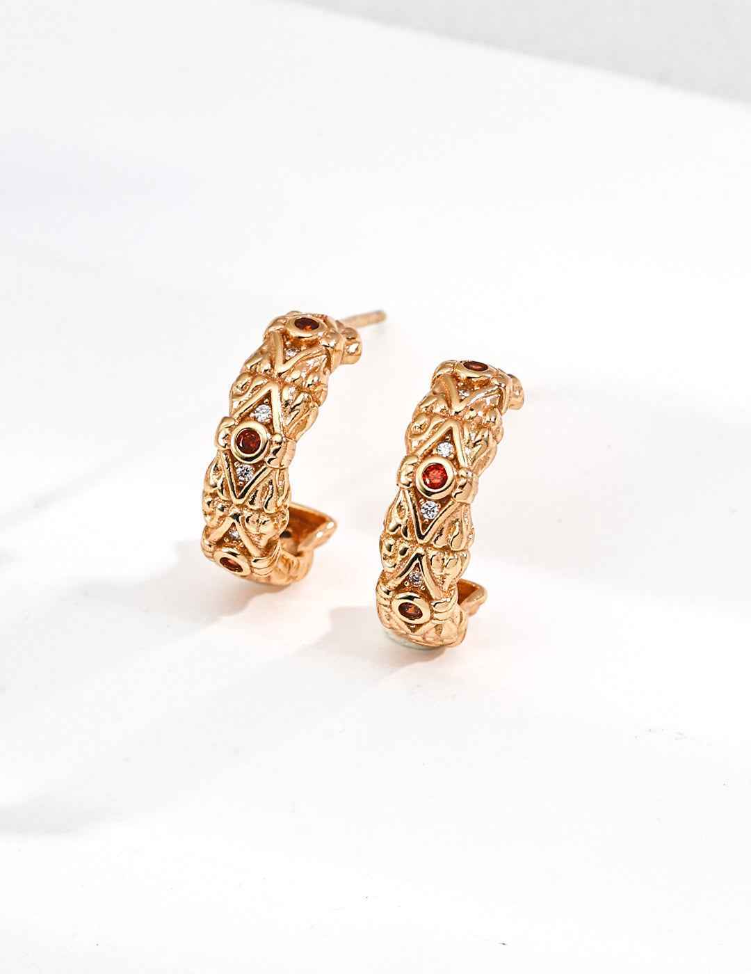 925 sterling silver hoop earrings, front view