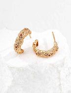 Close-up of 925 sterling silver hoop earrings
