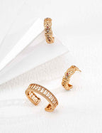 925 sterling silver hoop earrings worn on model