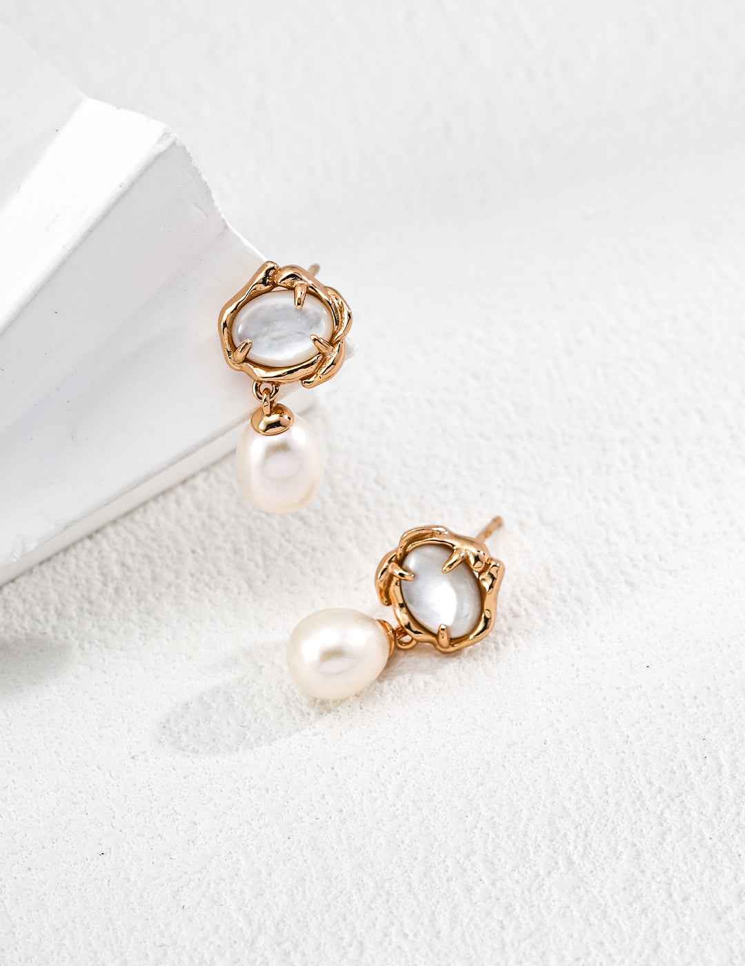 925 sterling silver drop earrings worn on model