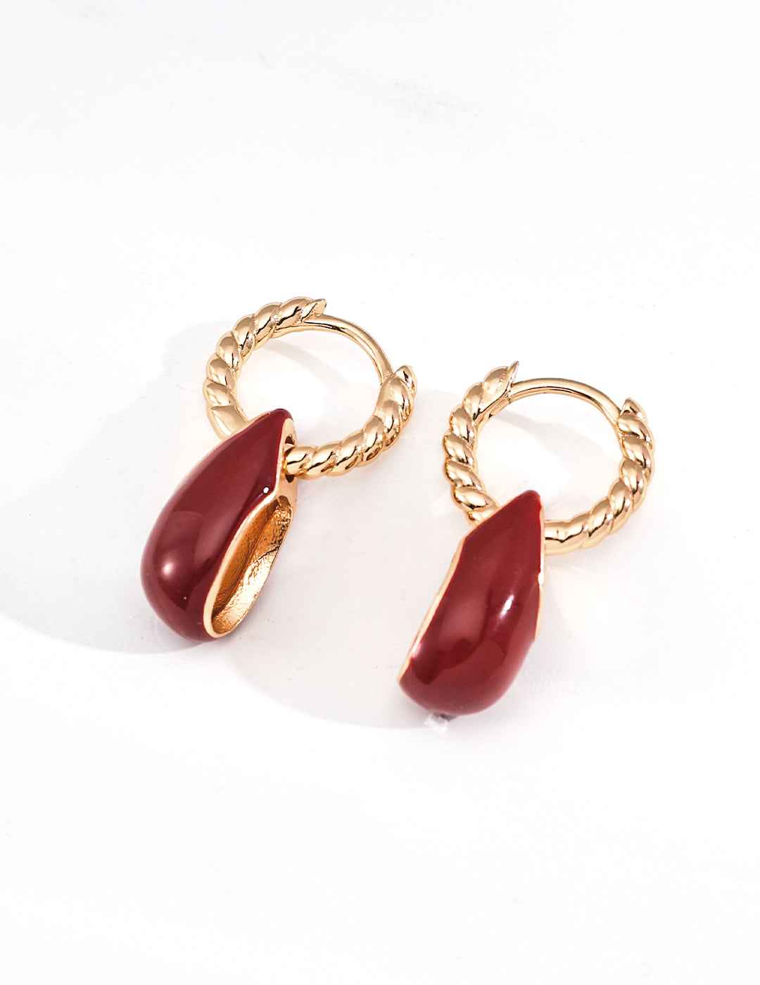 925 sterling silver hoop earrings, front view