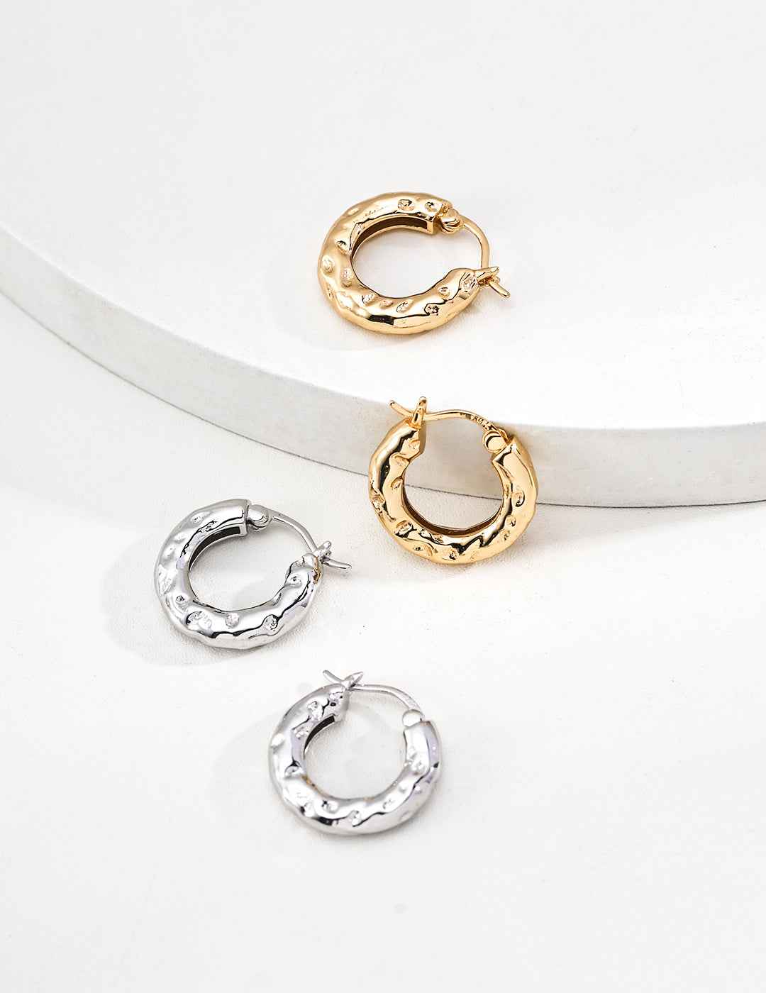 925 sterling silver hoop earrings, front view