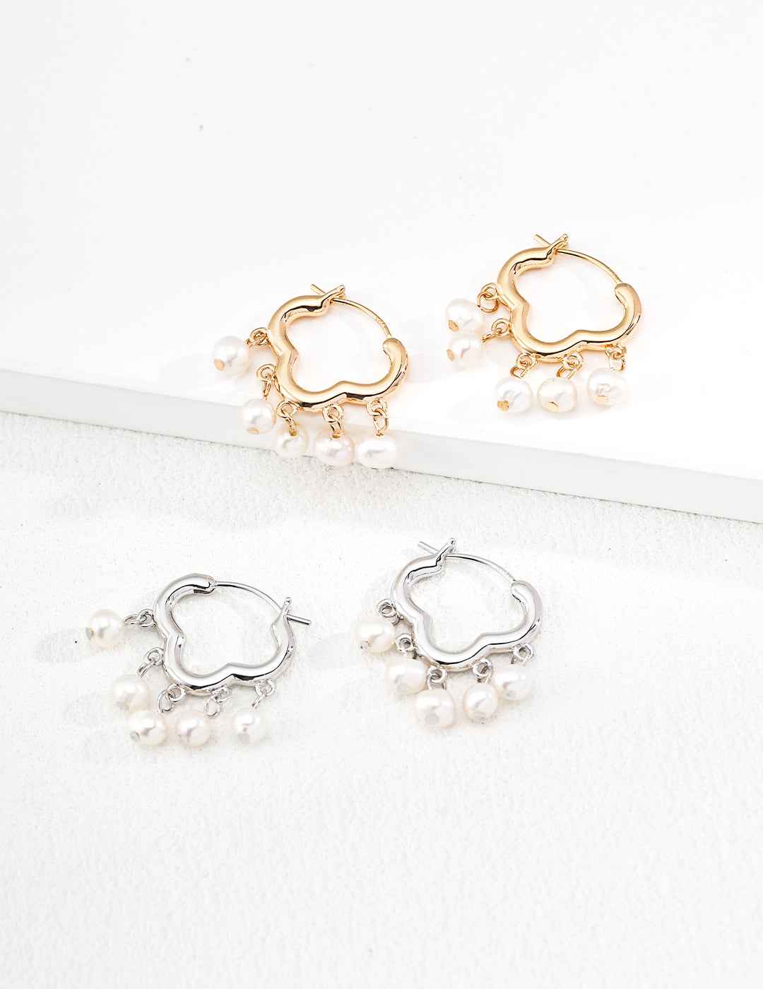 925 sterling silver drop earrings, front view
