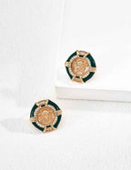 Close-up of 925 sterling silver stud earrings