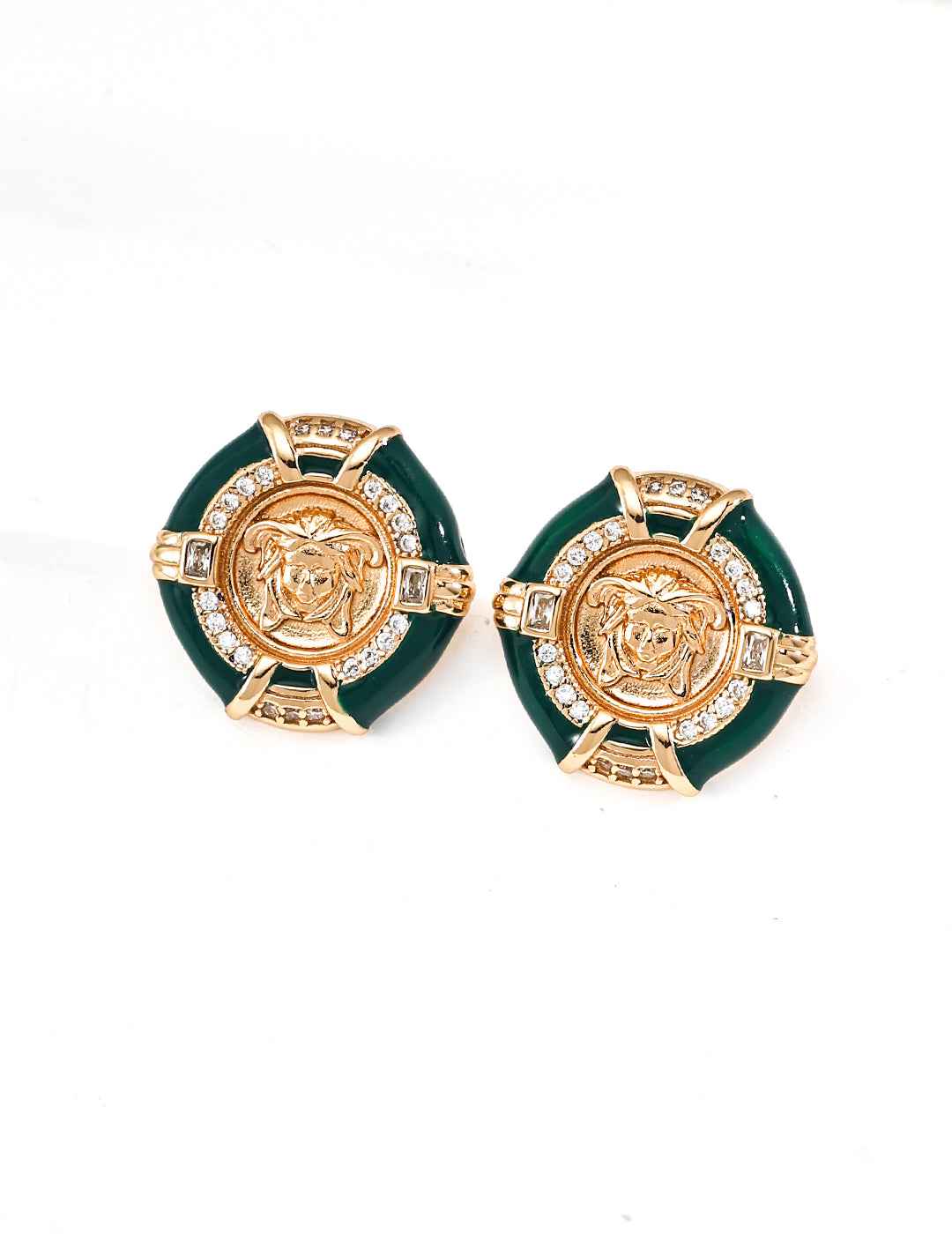 925 sterling silver stud earrings, front view