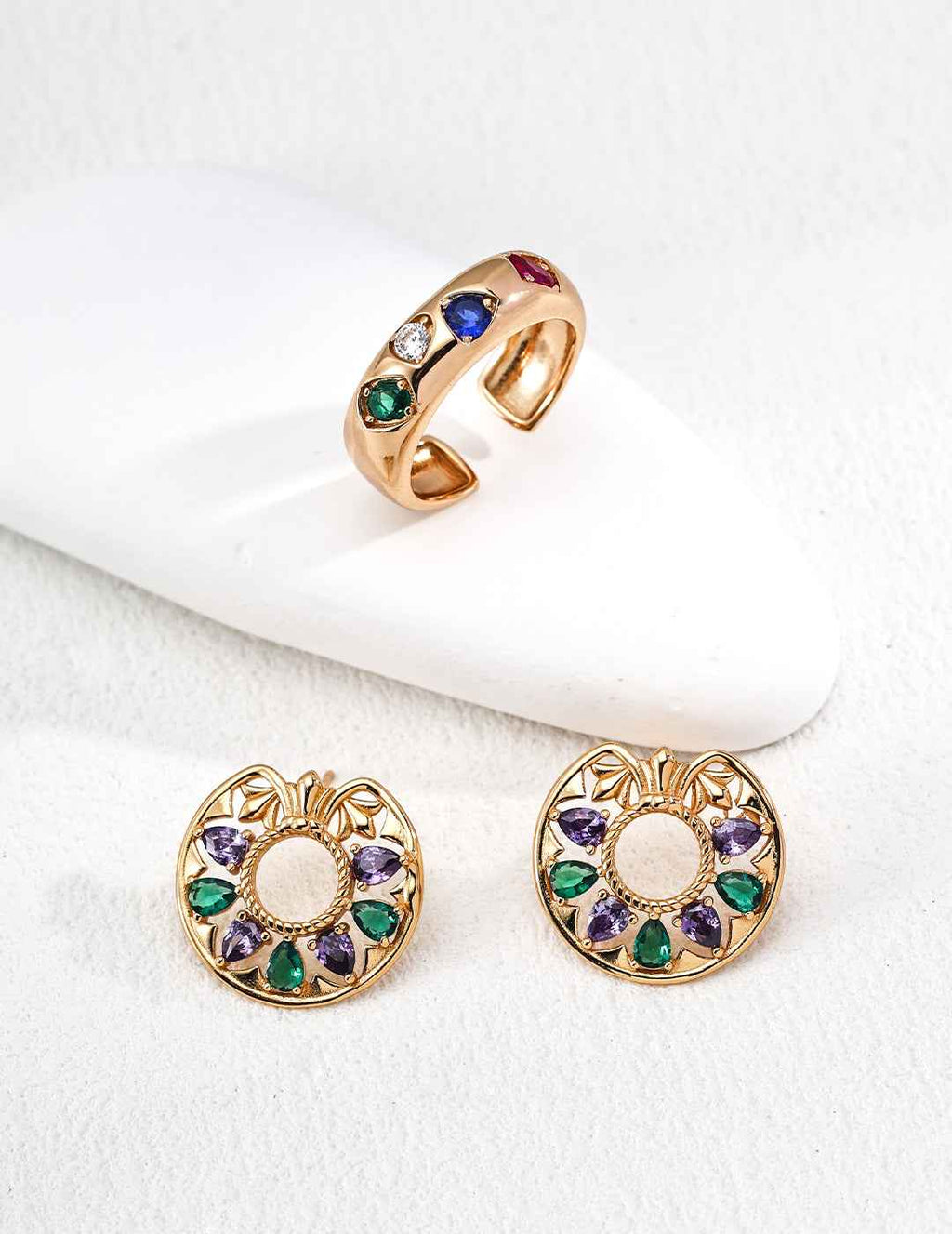 925 sterling silver stud earrings worn on model