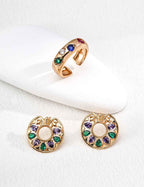 925 sterling silver stud earrings worn on model