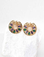925 sterling silver stud earrings, front view