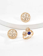 Pair of 925 sterling silver cross motif cubic zirconia stud earrings, front view