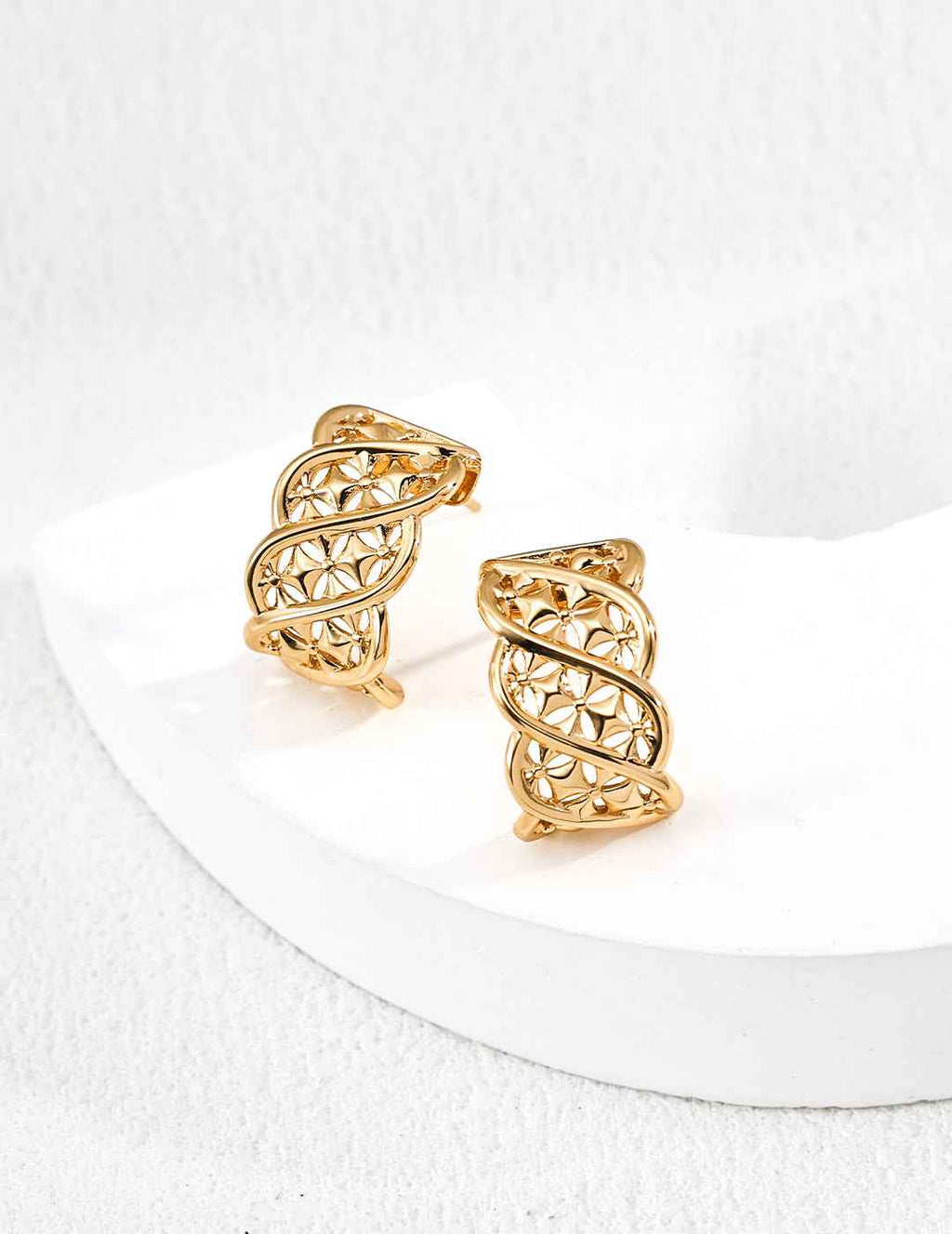 925 sterling silver hoop earrings in vintage gold