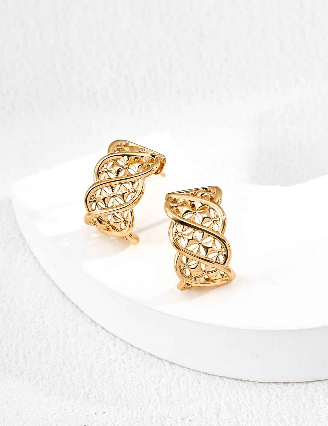925 sterling silver hoop earrings in vintage gold