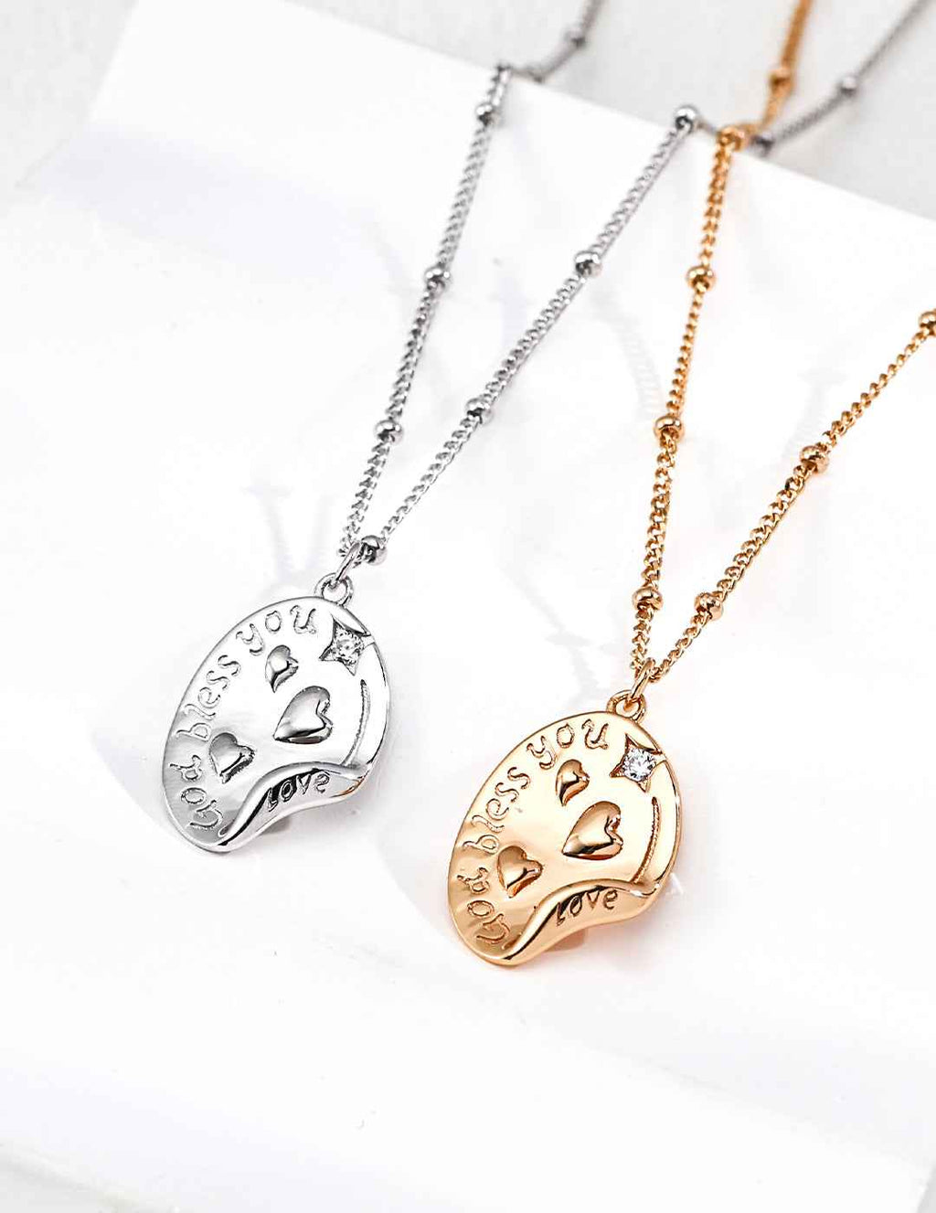 925 sterling silver pendant necklace, front view