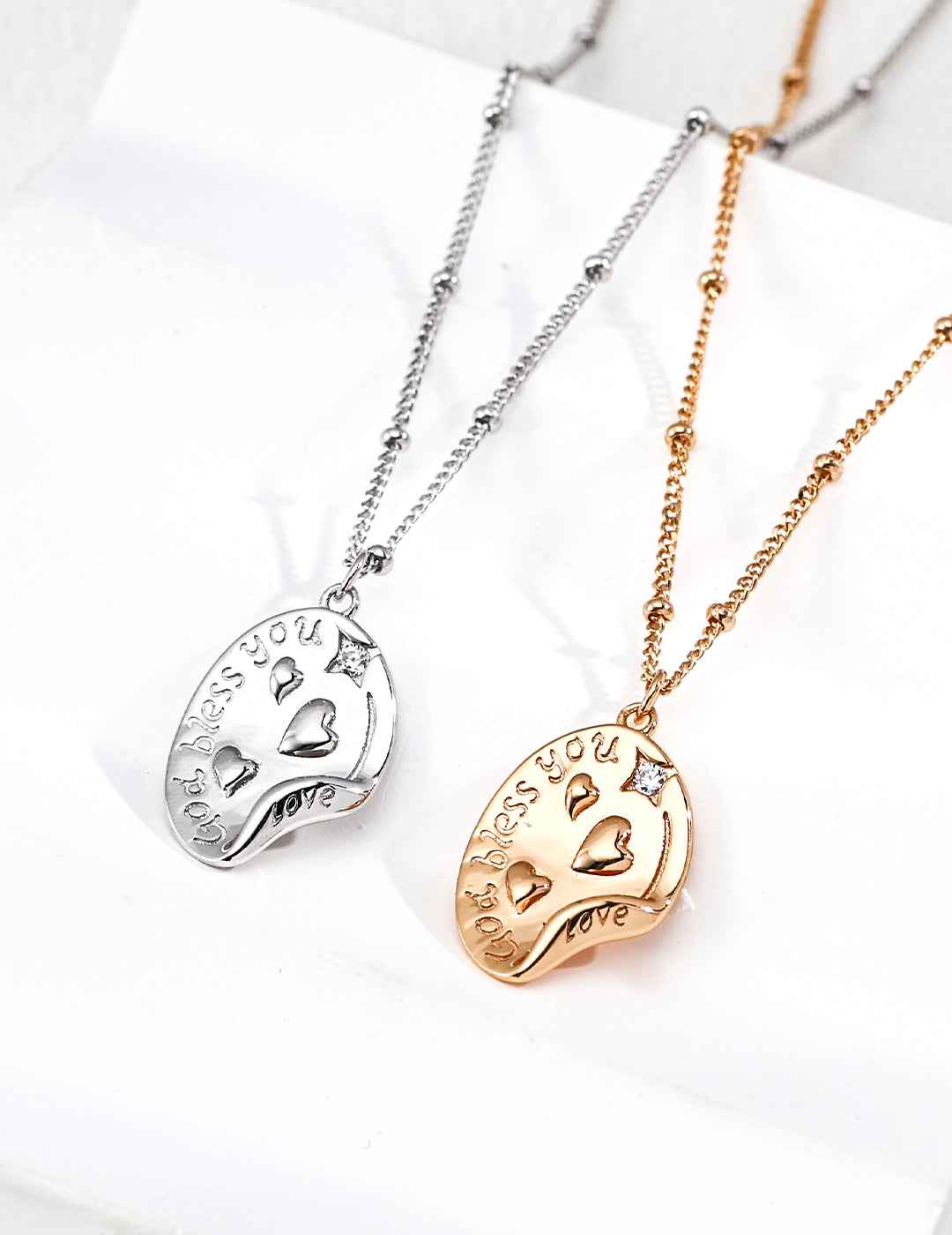 925 sterling silver pendant necklace, front view