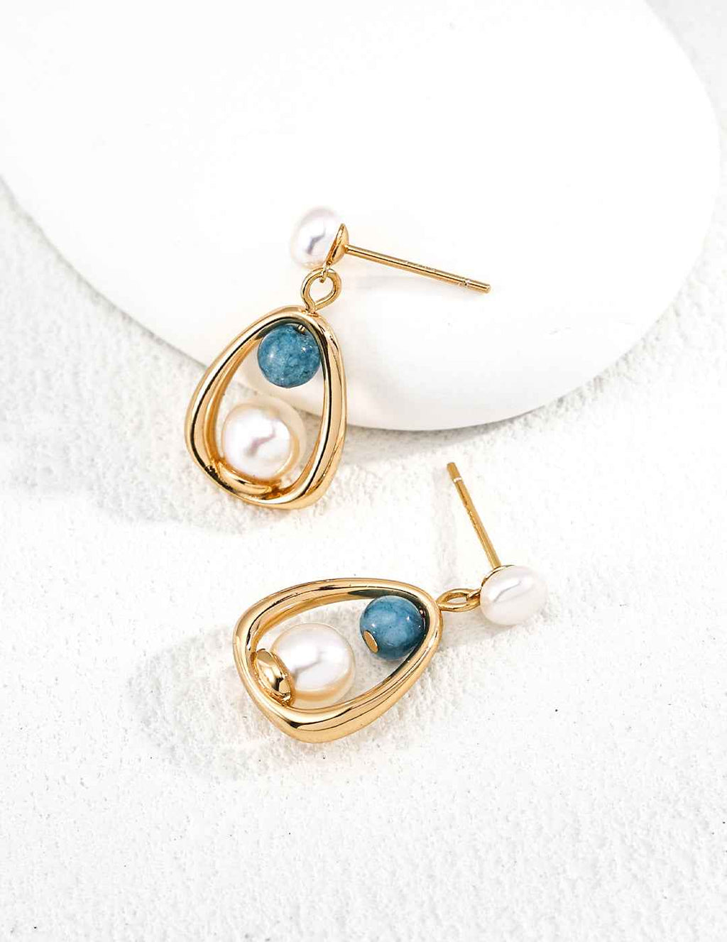 925 sterling silver drop earrings worn on model