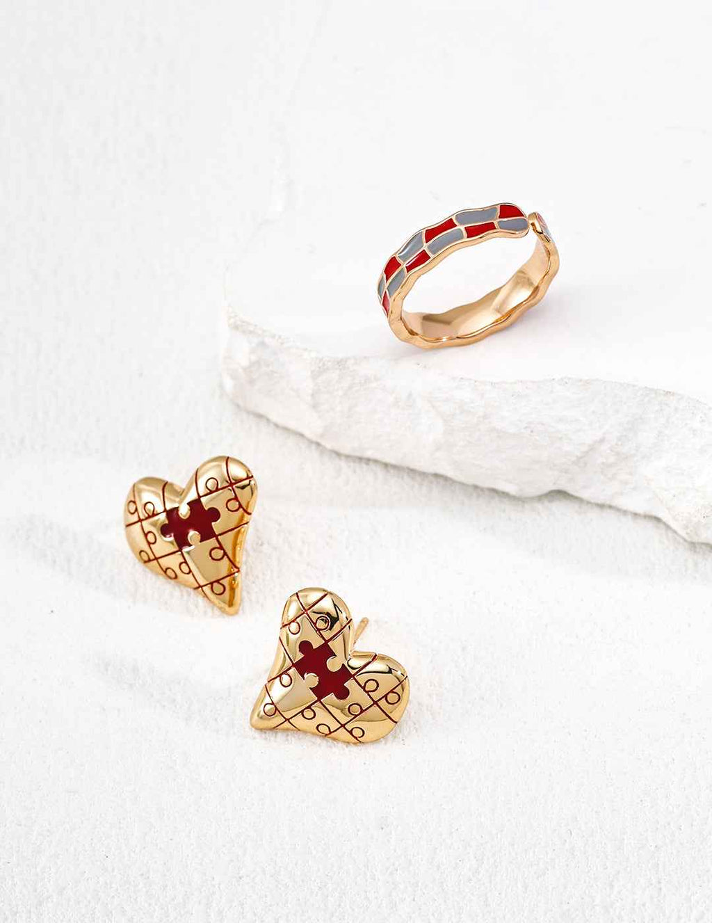 Close-up of 925 sterling silver stud earrings