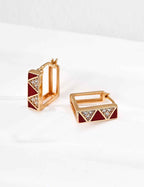 925 sterling silver hoop earrings in red