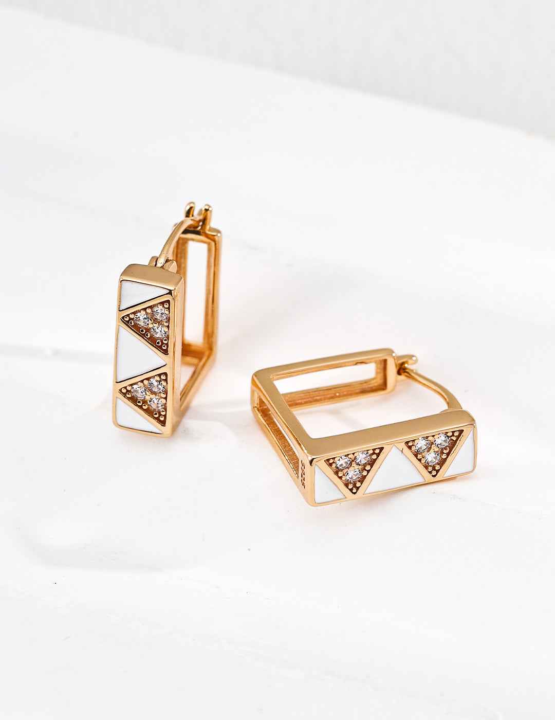925 sterling silver hoop earrings in white