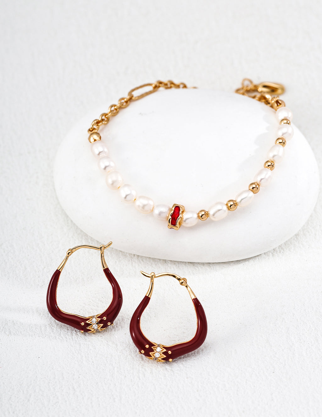 Close-up of 925 sterling silver hoop earrings