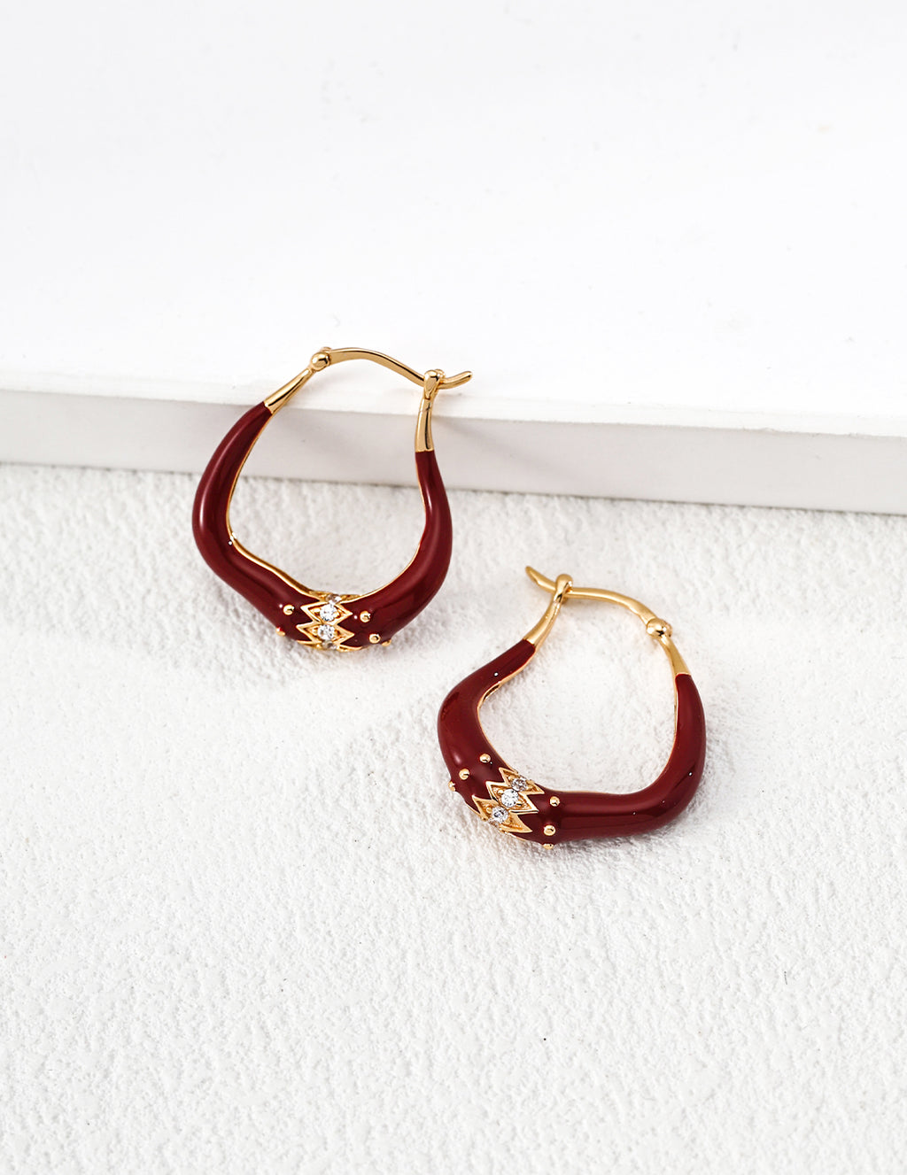 925 sterling silver hoop earrings, front view