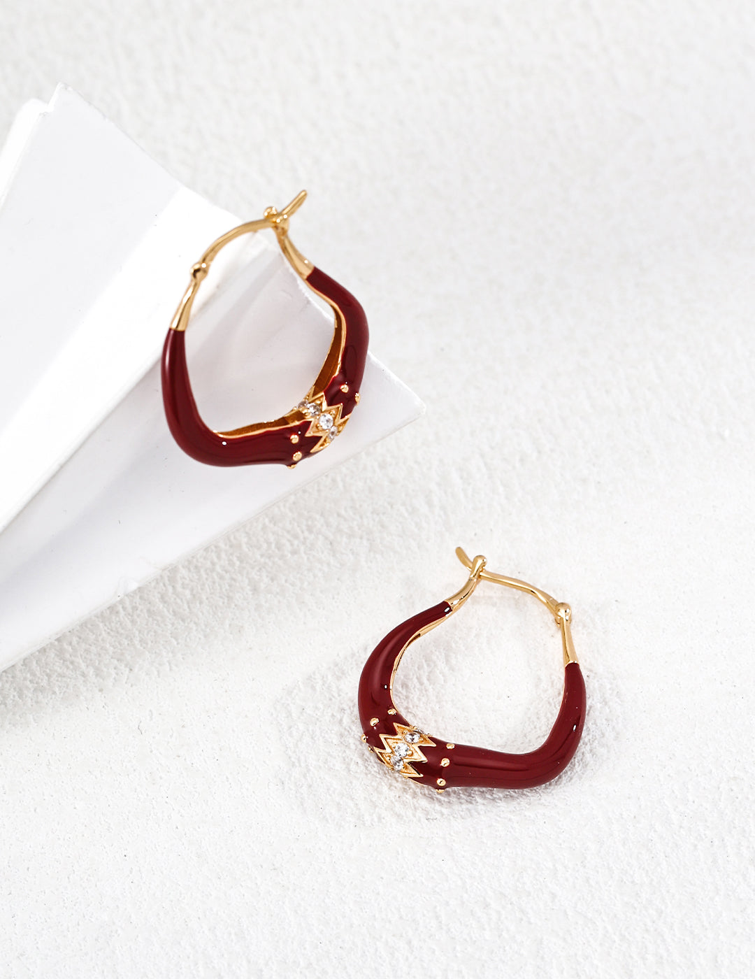 925 sterling silver hoop earrings worn on model